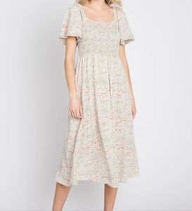 Pinkblush maternity cream floral dress